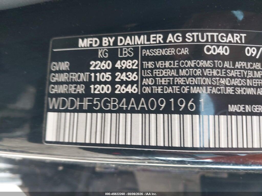 WDDHF5GB4AA091961 2010 MERCEDES-BENZ E 350 photo no. 9