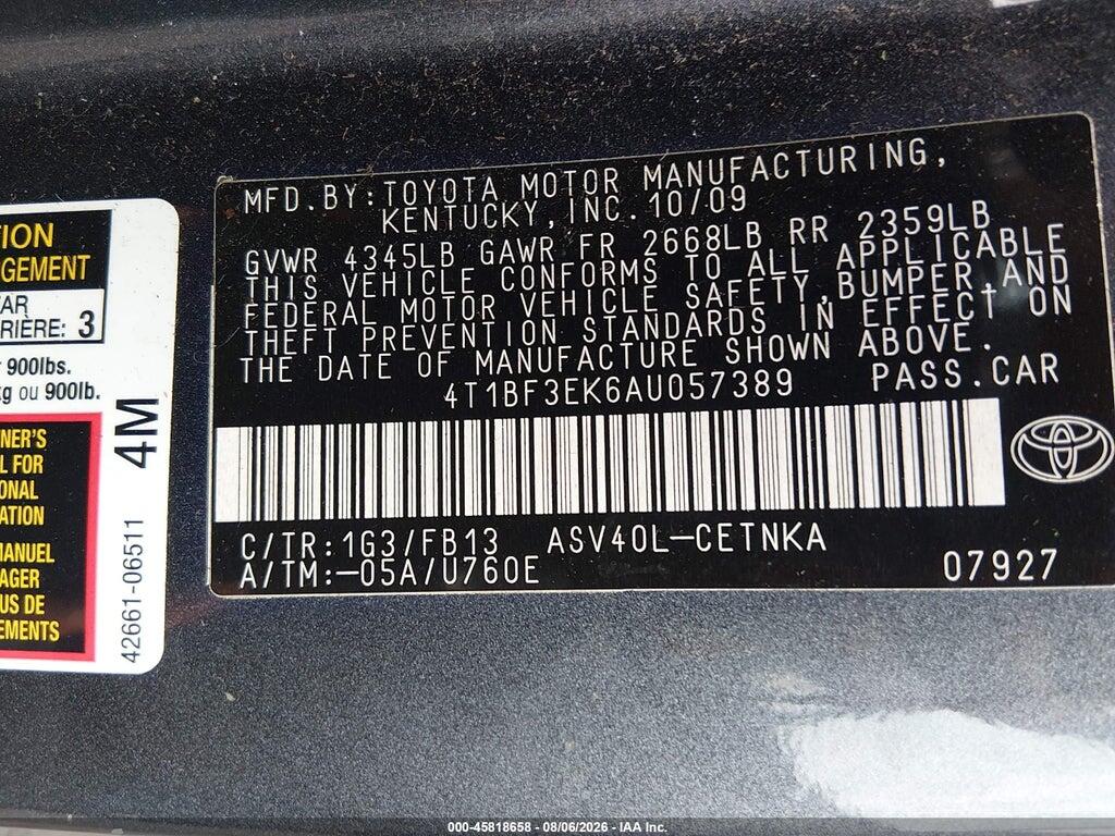 4T1BF3EK6AU057389 2010 TOYOTA CAMRY photo no. 9