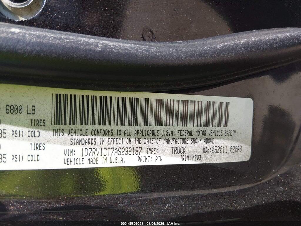 1D7RV1CT7AS239187 2010 DODGE RAM 1500 photo no. 9