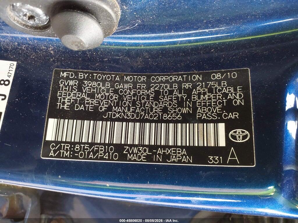 JTDKN3DU7A0218656 2010 TOYOTA PRIUS photo no. 9