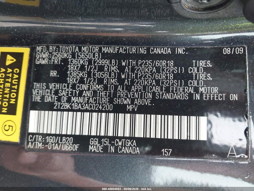 2T2BK1BA3AC024200 2010 LEXUS RX 350 photo no. 9