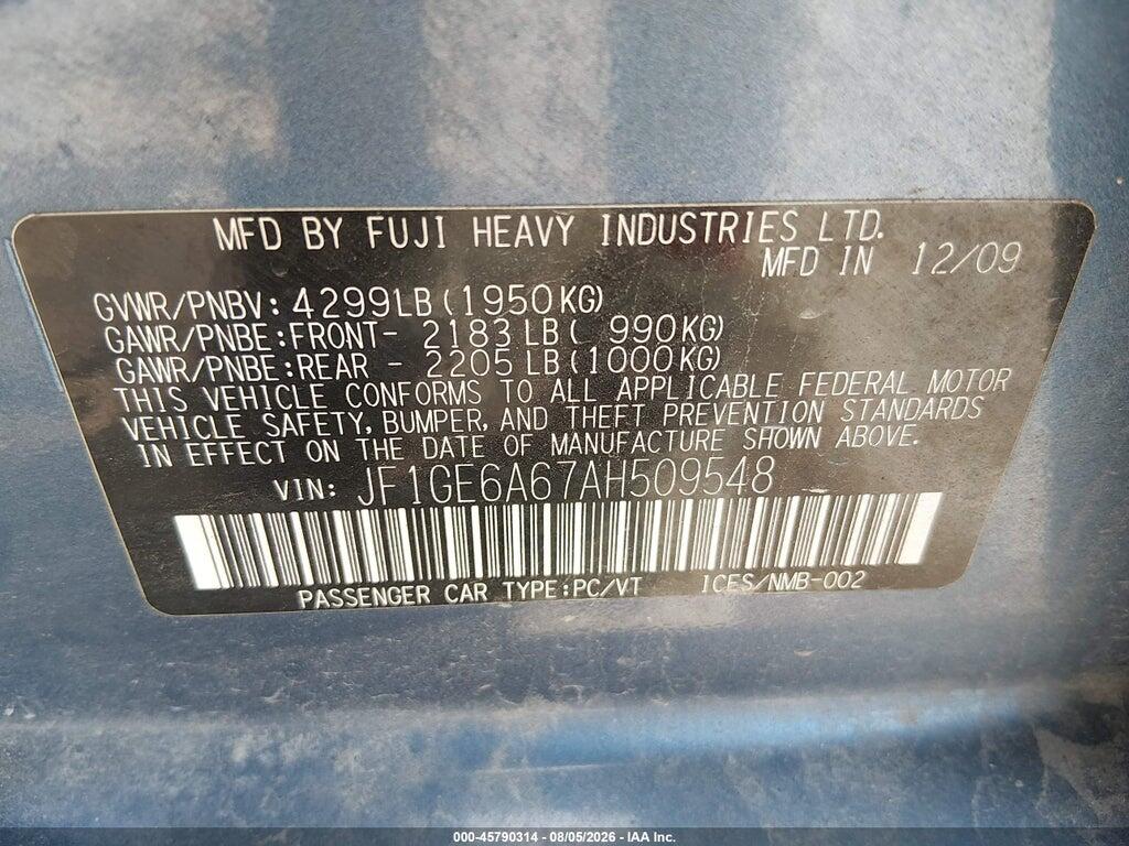 JF1GE6A67AH509548 2010 SUBARU IMPREZA photo no. 9