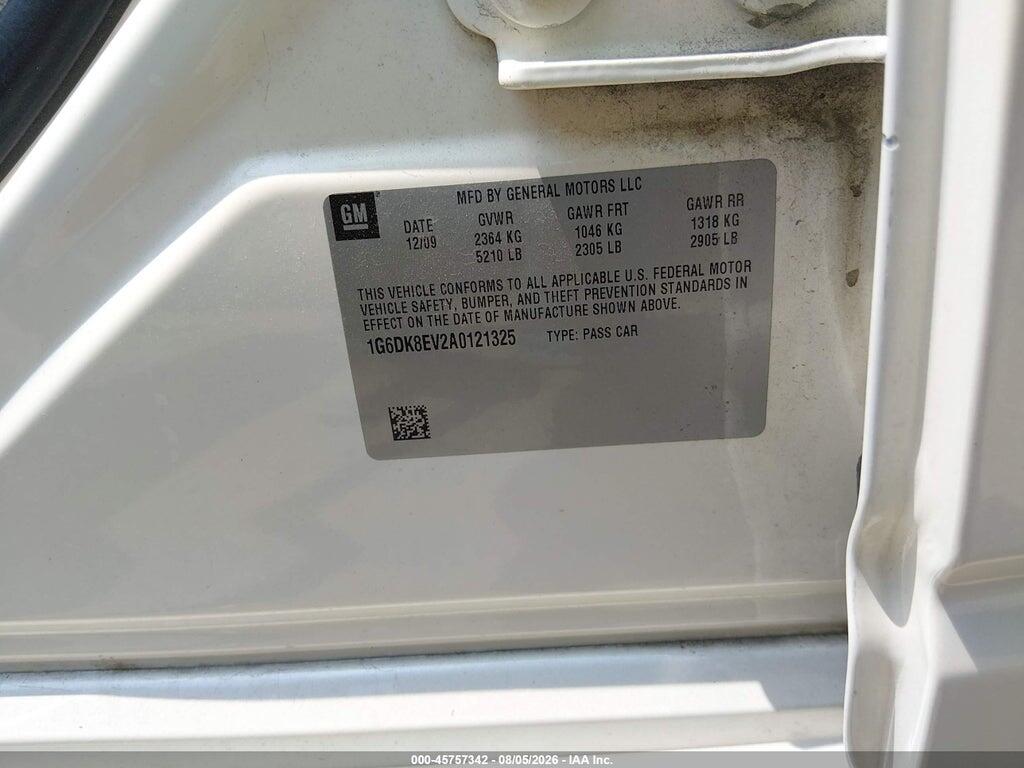 1G6DK8EV2A0121325 2010 CADILLAC CTS photo no. 9