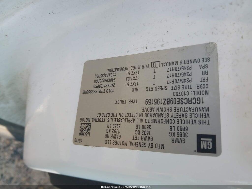 1GCRCSE09BZ195159 2011 CHEVROLET SILVERADO 1500 photo no. 9