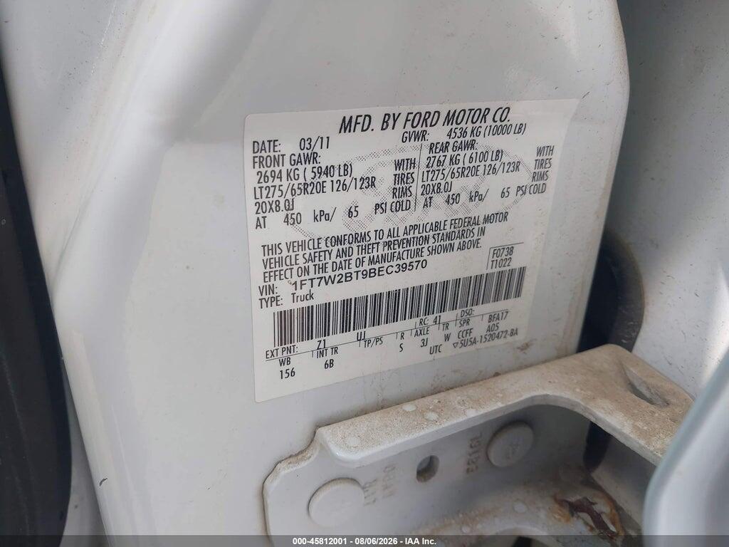 1FT7W2BT9BEC39570 2011 FORD F-250 photo no. 9