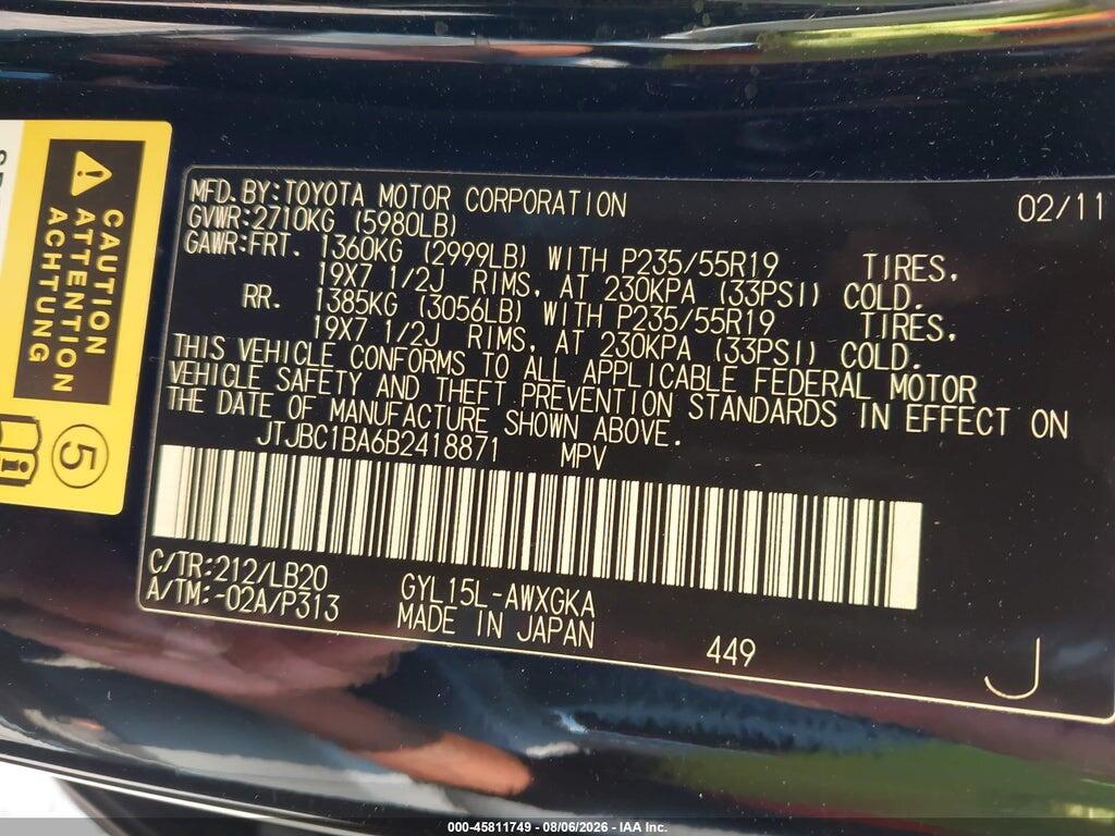 JTJBC1BA6B2418871 2011 LEXUS RX photo no. 9