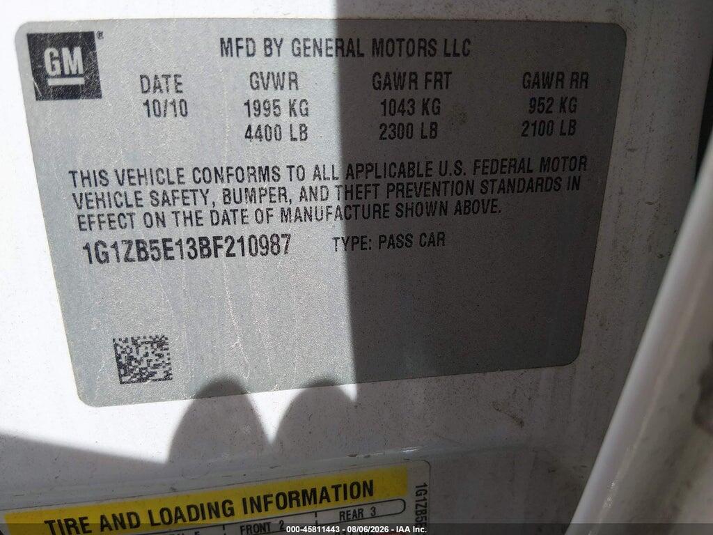 1G1ZB5E13BF210987 2011 CHEVROLET MALIBU photo no. 9
