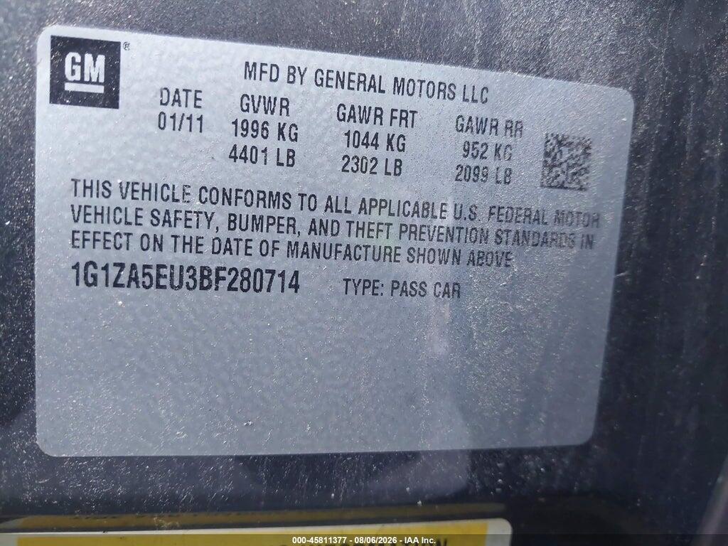 1G1ZA5EU3BF280714 2011 CHEVROLET MALIBU photo no. 9