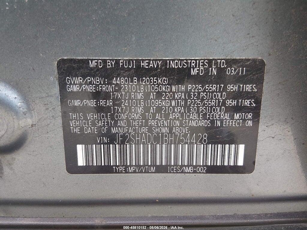JF2SHADC1BH754428 2011 SUBARU FORESTER photo no. 9