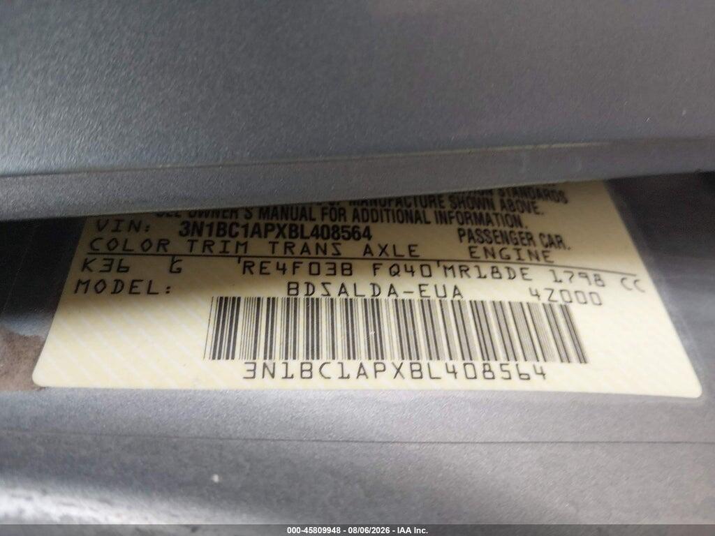 3N1BC1APXBL408564 2011 NISSAN VERSA photo no. 9