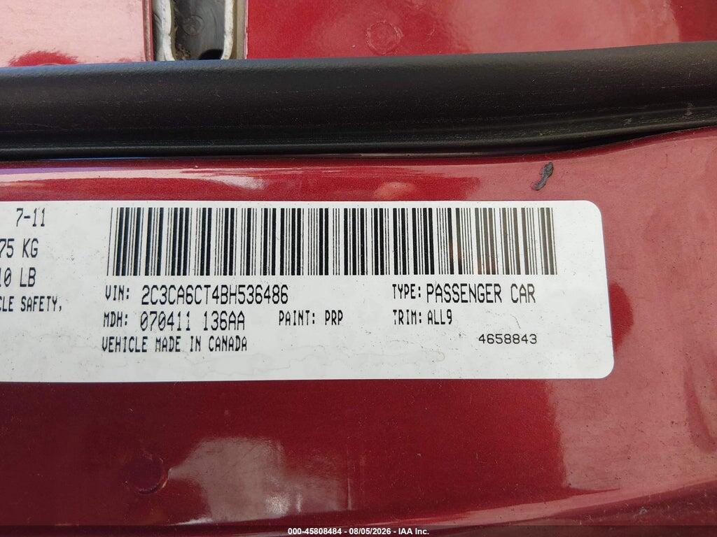 2C3CA6CT4BH536486 2011 CHRYSLER 300C photo no. 9