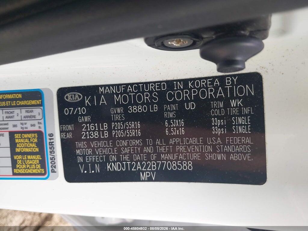 KNDJT2A22B7708588 2011 KIA SOUL photo no. 9