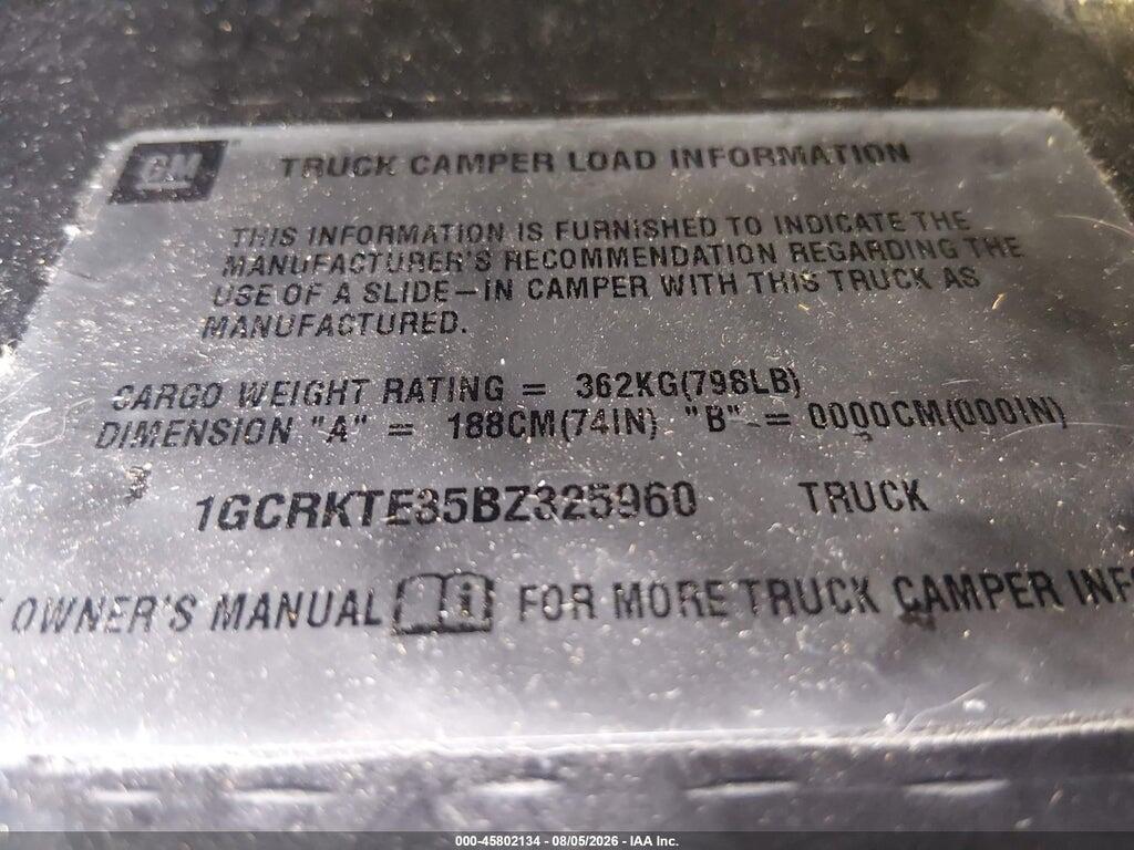 1GCRKTE35BZ325960 2011 CHEVROLET SILVERADO 1500 photo no. 9