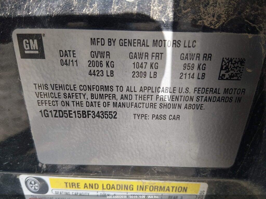 1G1ZD5E15BF343552 2011 CHEVROLET MALIBU photo no. 9