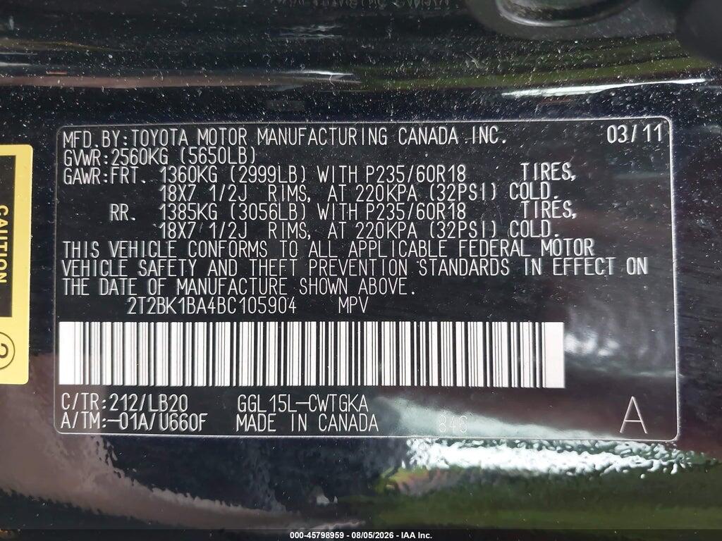 2T2BK1BA4BC105904 2011 LEXUS RX 350 photo no. 9