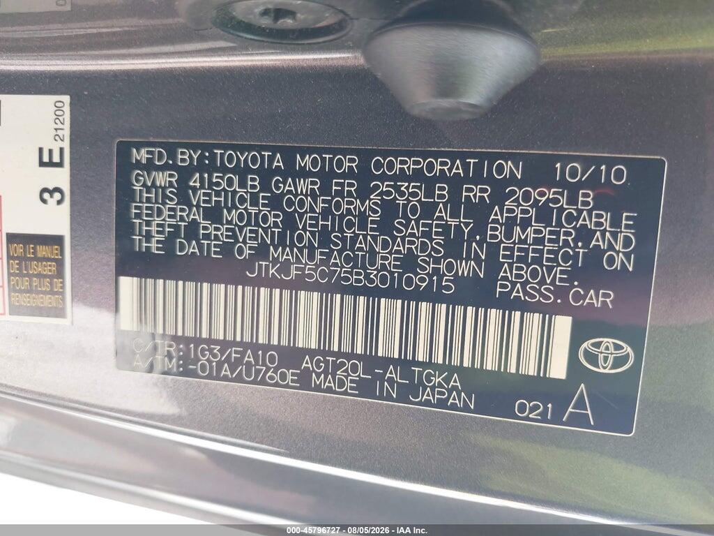 JTKJF5C75B3010915 2011 SCION TC photo no. 9