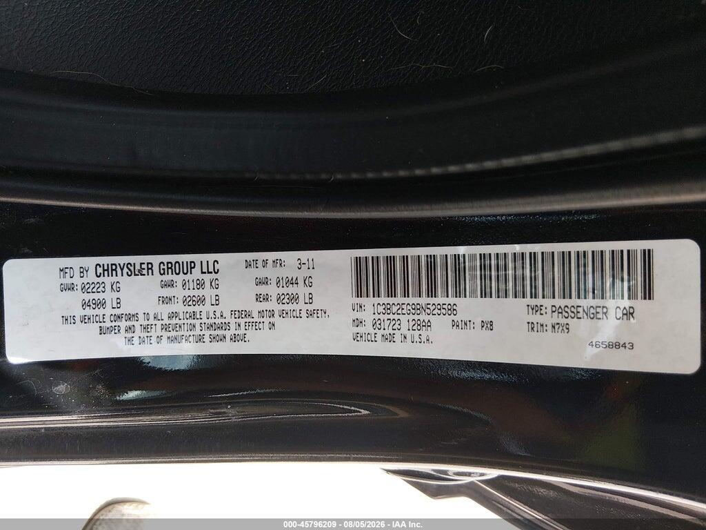 1C3BC2EG9BN529586 2011 CHRYSLER 200 photo no. 9