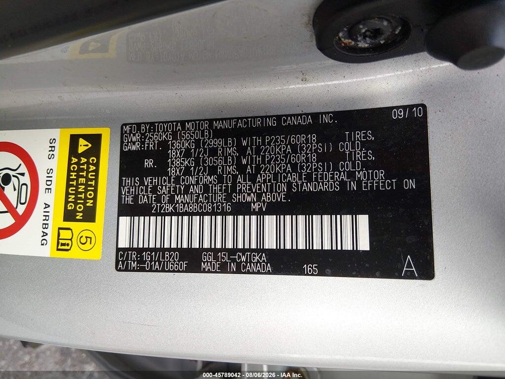 2T2BK1BA8BC081316 2011 LEXUS RX 350 photo no. 9