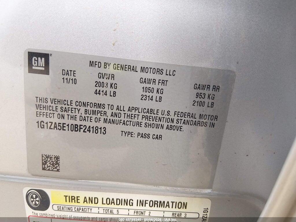 1G1ZA5E10BF241813 2011 CHEVROLET MALIBU photo no. 9