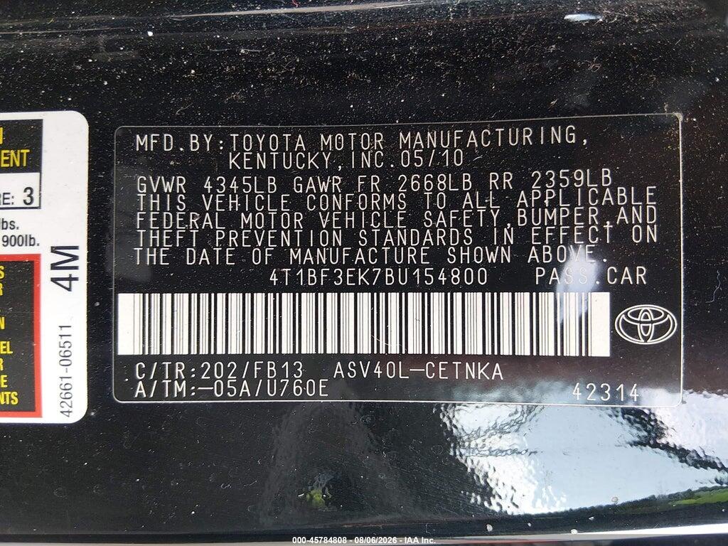 4T1BF3EK7BU154800 2011 TOYOTA CAMRY photo no. 9