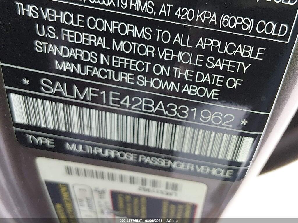 SALMF1E42BA331962 2011 LAND ROVER RANGE ROVER photo no. 9