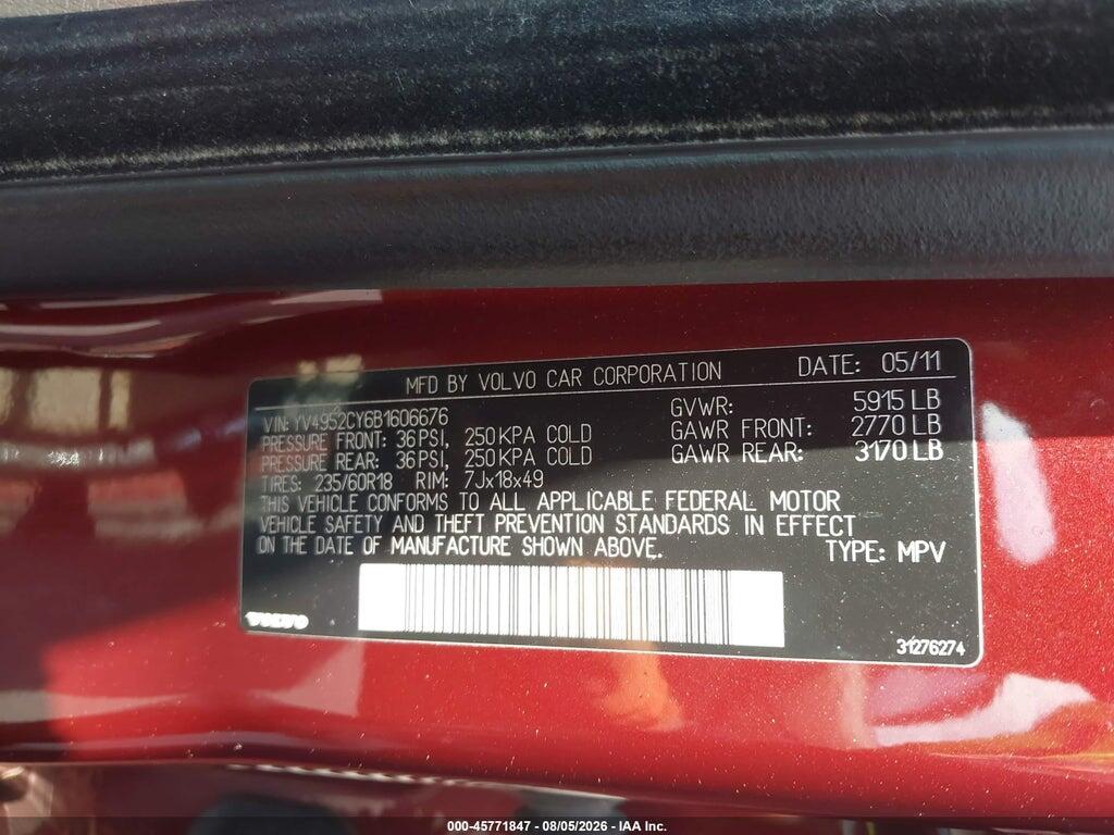 YV4952CY6B1606676 2011 VOLVO XC90 photo no. 9