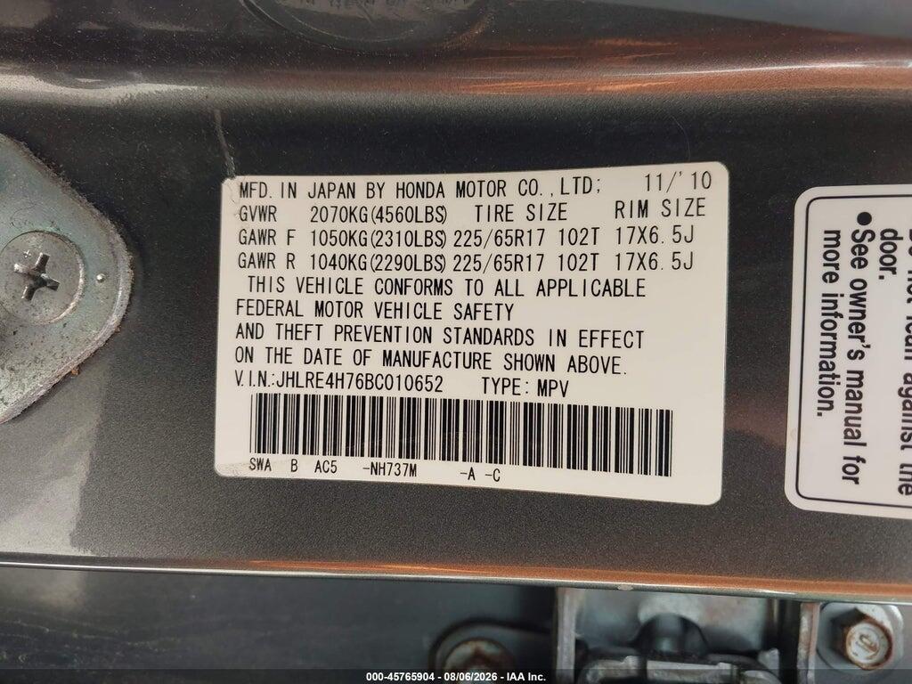 JHLRE4H76BC010652 2011 HONDA CR-V photo no. 9