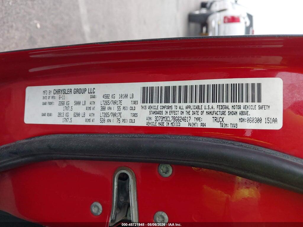 3D73M3CL7BG624617 2011 RAM RAM 3500 photo no. 8