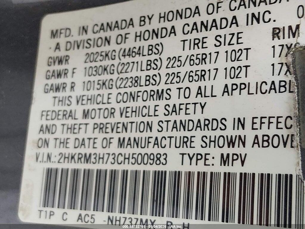 2HKRM3H73CH500983 2012 HONDA CR-V photo no. 9