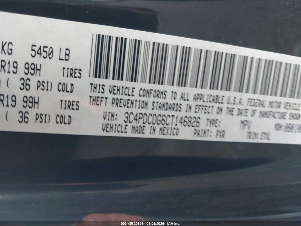3C4PDCDG6CT146826 2012 DODGE JOURNEY photo no. 9