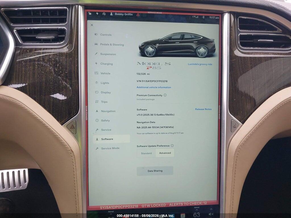 5YJSA1DP0CFP03218 2012 TESLA MODEL S photo no. 7
