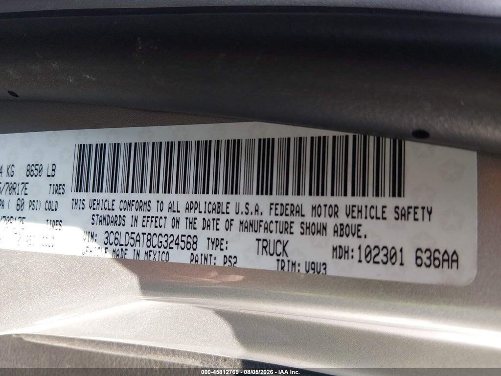 3C6LD5AT8CG324568 2012 RAM 2500 photo no. 9