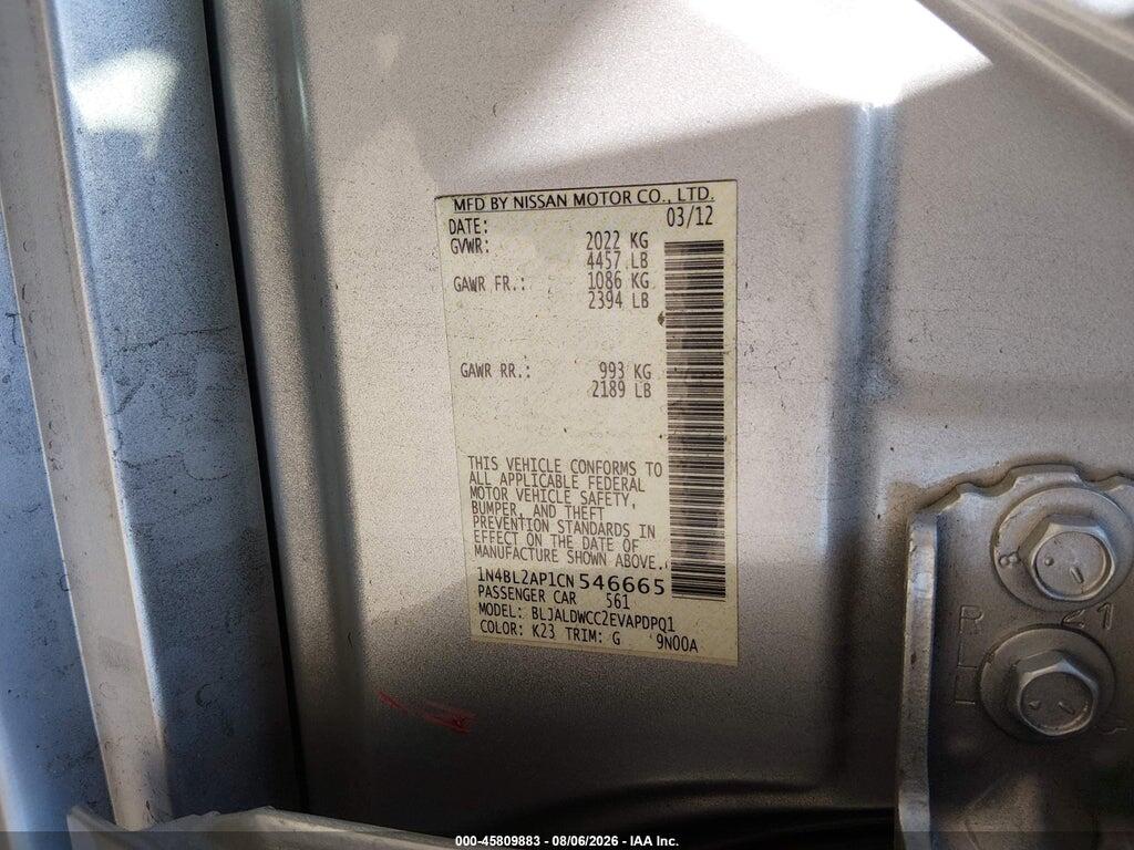 1N4BL2AP1CN546665 2012 NISSAN ALTIMA photo no. 9