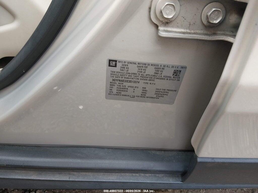 3GYFNAE32CS513374 2012 CADILLAC SRX photo no. 9