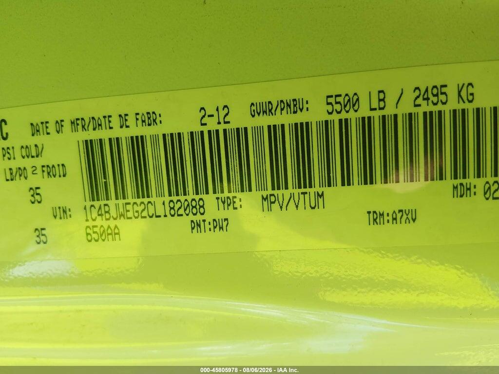 1C4BJWEG2CL182088 2012 JEEP WRANGLER UNLIMITED photo no. 9