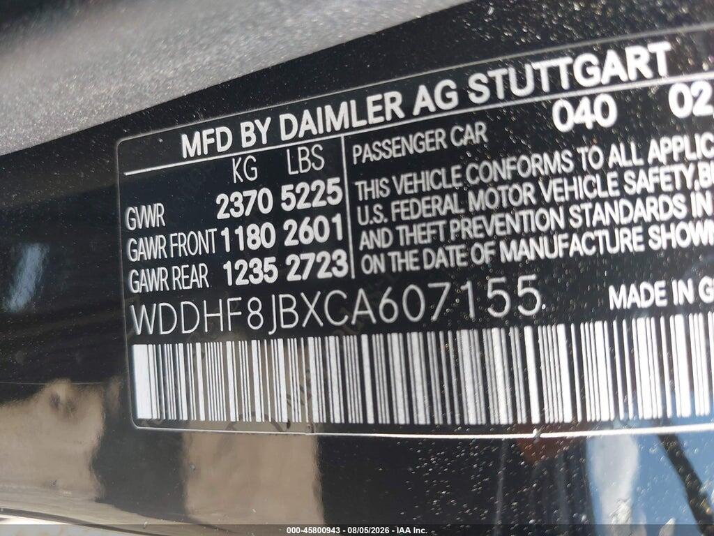WDDHF8JBXCA607155 2012 MERCEDES-BENZ E 350 photo no. 9