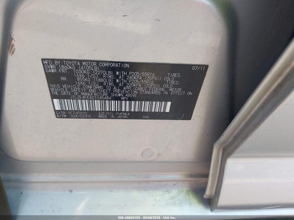 JTLZE4FE6C1145484 2012 SCION XB photo no. 9