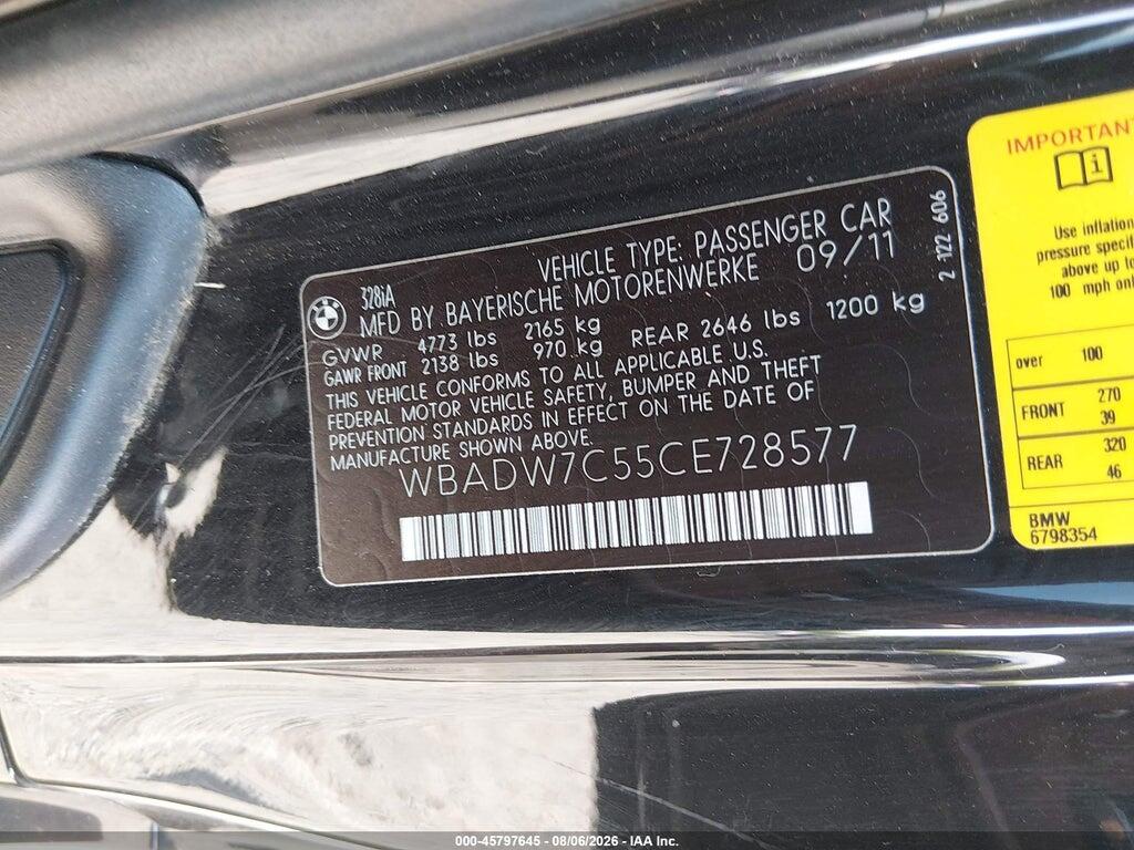 WBADW7C55CE728577 2012 BMW 328I photo no. 9