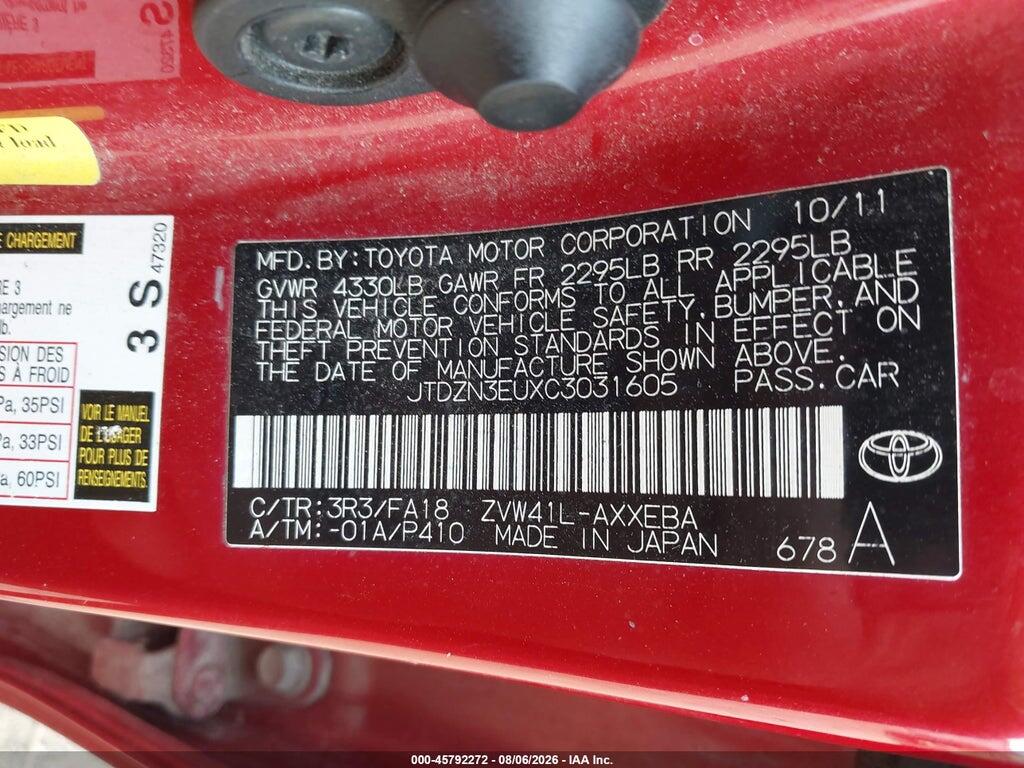JTDZN3EUXC3031605 2012 TOYOTA PRIUS V photo no. 9