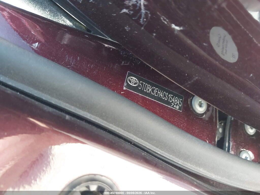 5TDBK3EH4CS154845 2012 TOYOTA HIGHLANDER photo no. 9