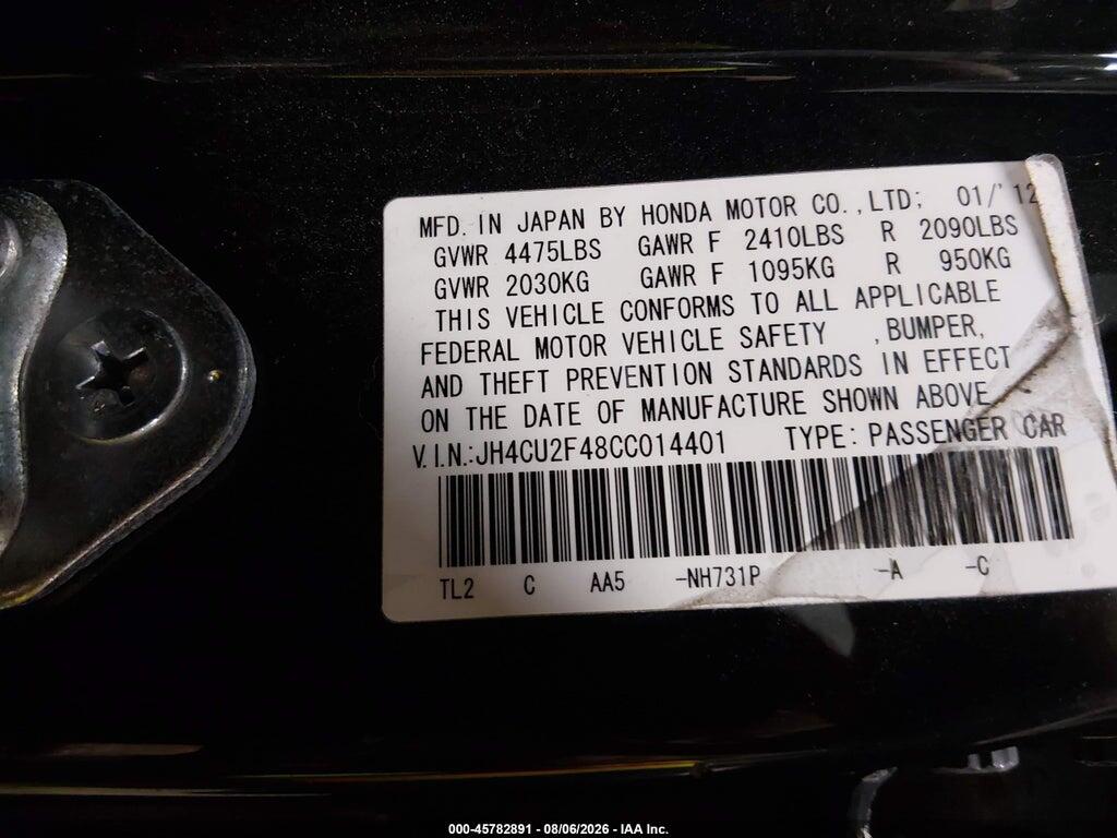 JH4CU2F48CC014401 2012 ACURA TSX photo no. 9
