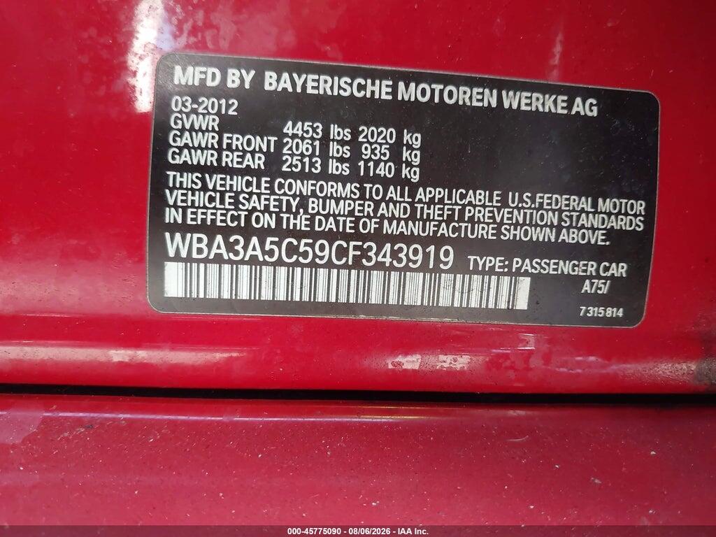 WBA3A5C59CF343919 2012 BMW 328I photo no. 9