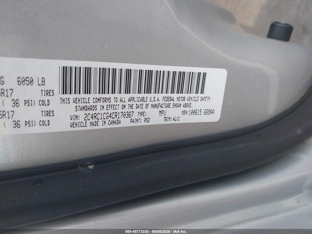 2C4RC1CG4CR170367 2012 CHRYSLER TOWN & COUNTRY photo no. 9