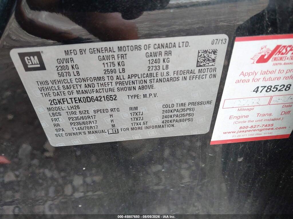 2GKFLTEK0D6421652 2013 GMC TERRAIN photo no. 9