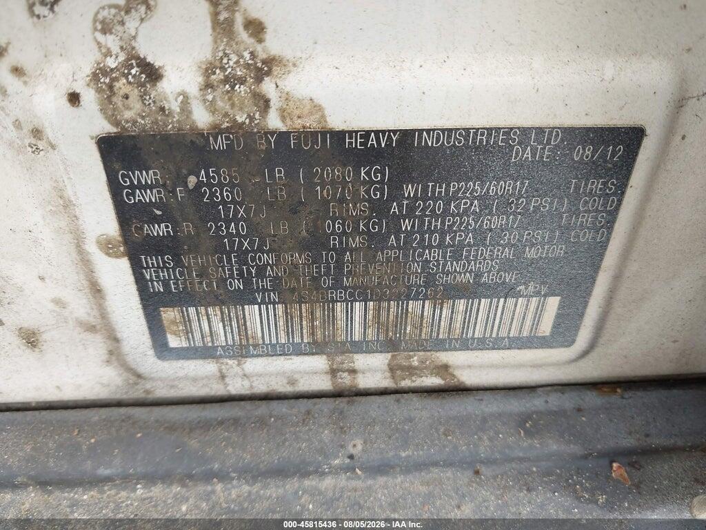 4S4BRBCC1D3227262 2013 SUBARU OUTBACK photo no. 9