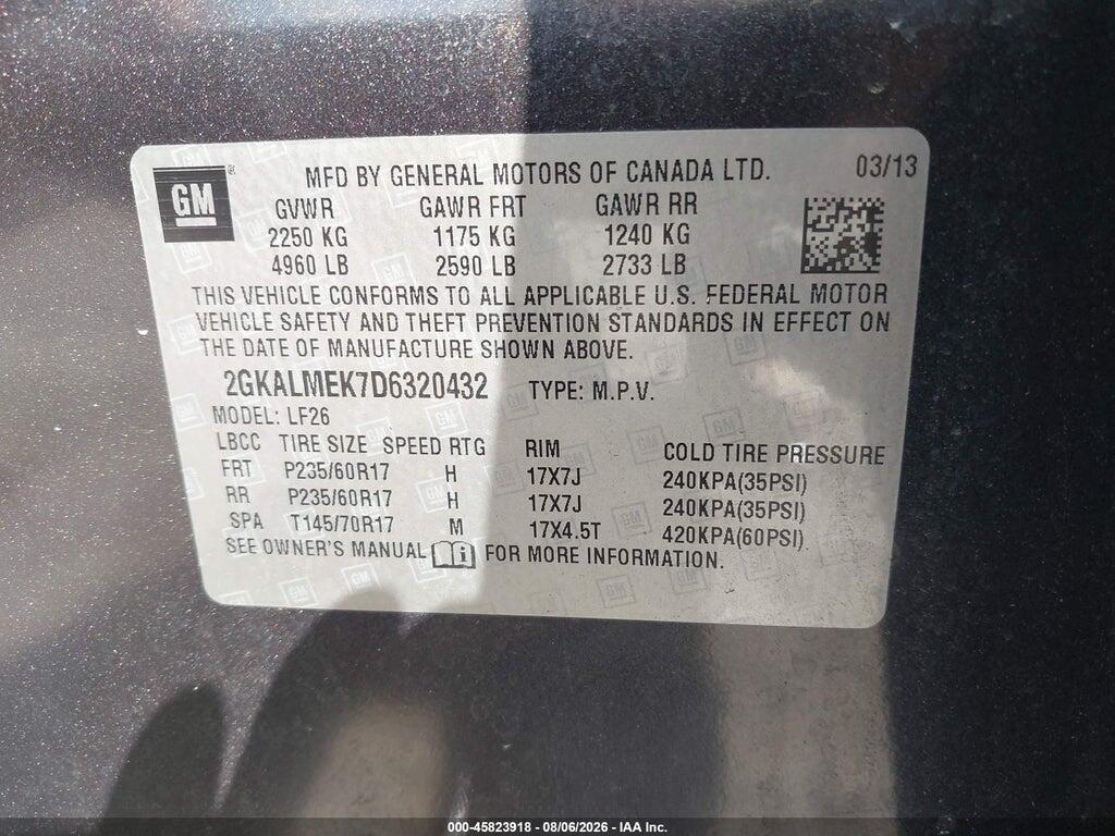 2GKALMEK7D6320432 2013 GMC TERRAIN photo no. 9