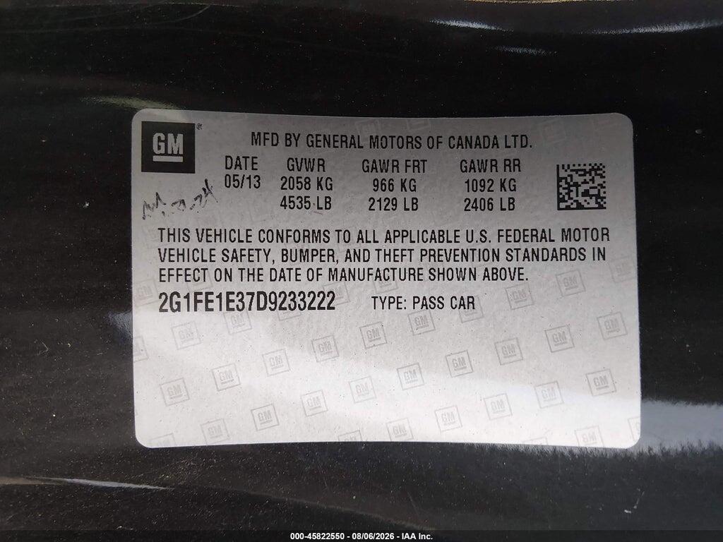 2G1FE1E37D9233222 2013 CHEVROLET CAMARO photo no. 9