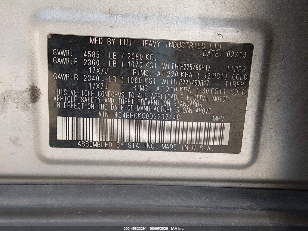 4S4BRCKC0D3292448 2013 SUBARU OUTBACK photo no. 9