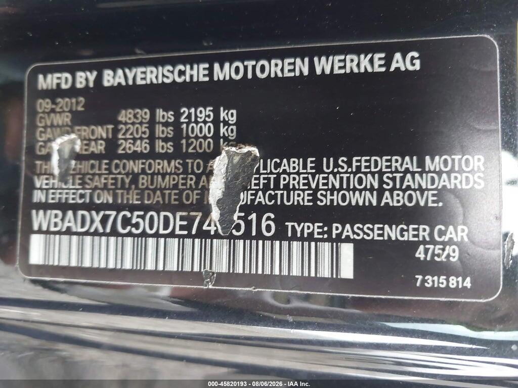 WBADX7C50DE746516 2013 BMW 335I photo no. 9