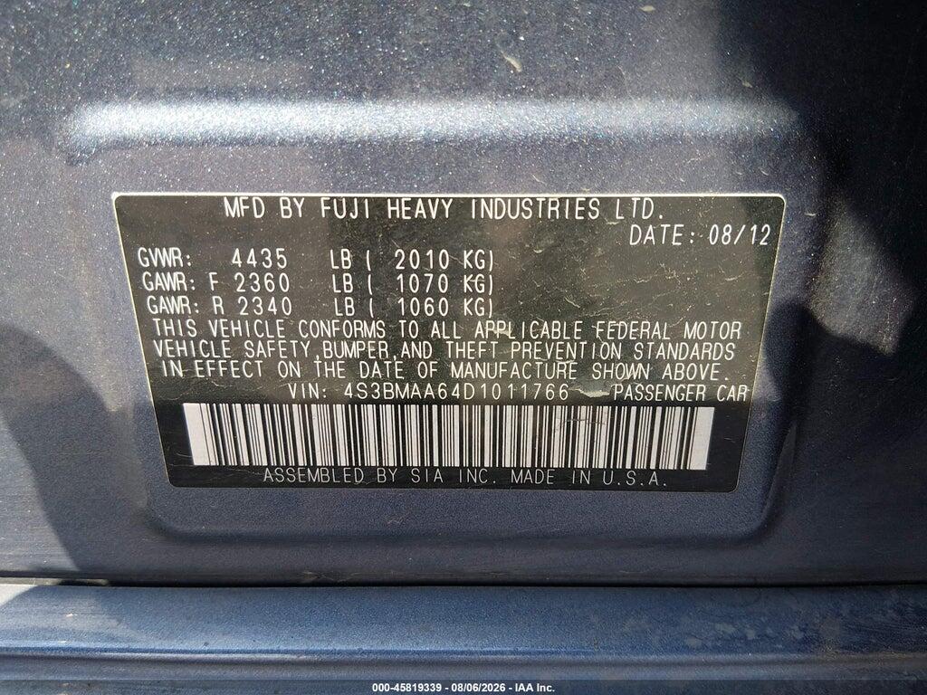 4S3BMAA64D1011766 2013 SUBARU LEGACY photo no. 9